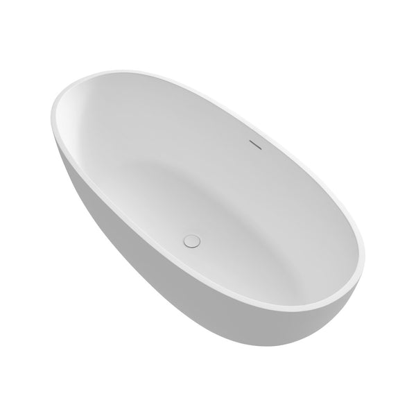 English Elm 61" Freestanding Stone Resin Soaking Tub Matte Spa Bathtub with Thermal Insulation T3785P353954