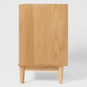 Lee Mid-Century Modern 25" Solid Pine 2-Drawer Nightstand - Stylish Storage for Any Room!