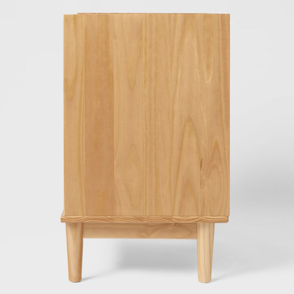 Lee Mid-Century Modern 25" Solid Pine 2-Drawer Nightstand - Stylish Storage for Any Room!