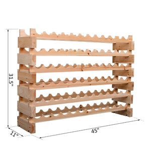 English Elm Wine Rack Freestanding Modular Wood Storage for 72 Bottles Rustic Loft or Cabin T3971P382869
