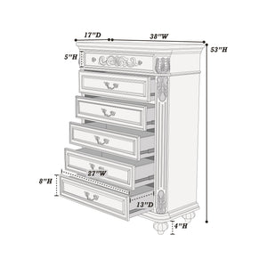 English Elm Antique Pine Chest of Drawers 38"x17"x53" Turned Legs Cherry Veneer Bedroom Storage Organizer B011P210738
