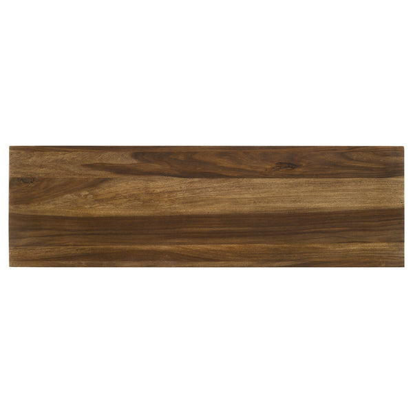 English Elm Santana Auburn Solid Wood Console Table 46"W x 30"H Rustic Modern Entryway Table with Natural Grain Finish B062P378351