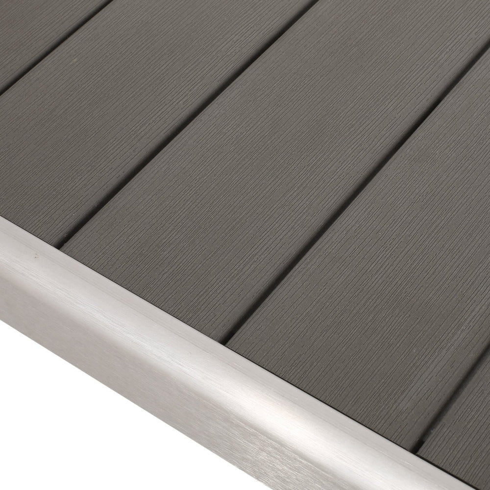 English Elm Christopher Knight Home® - Outdoor Aluminum Dining Bench with Faux Wood Slat Seat, Durable Weather-Resistant Patio Seating for 63.5" Gray 67215.00GRY