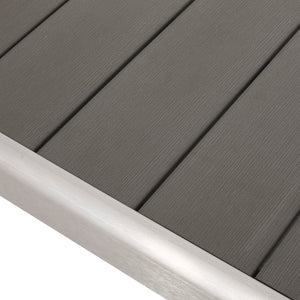 English Elm Christopher Knight Home® - Outdoor Aluminum Dining Bench with Faux Wood Slat Seat, Durable Weather-Resistant Patio Seating for 63.5" Gray 67215.00GRY