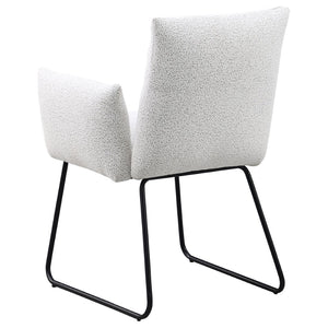 English Elm Donica Gray Upholstered Armchairs Set of 2 with Sled Base for Modern Dining Rooms B062P440061
