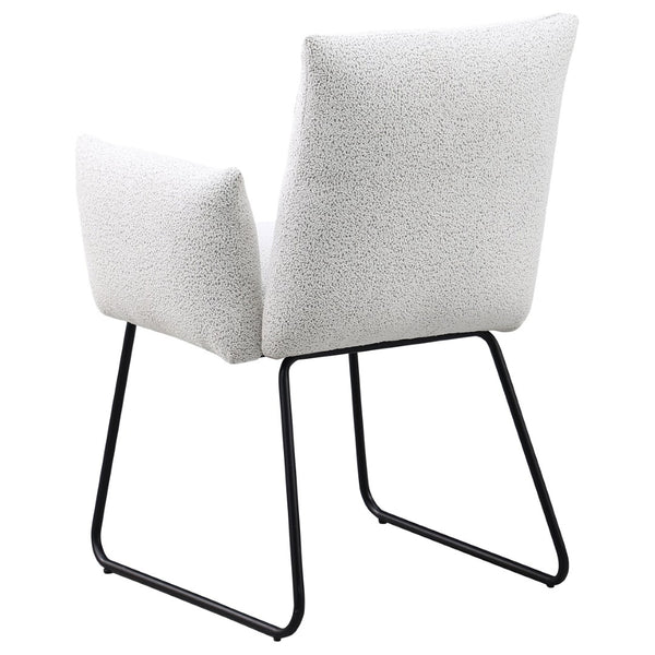 English Elm Donica Gray Upholstered Armchairs Set of 2 with Sled Base for Modern Dining Rooms B062P440061