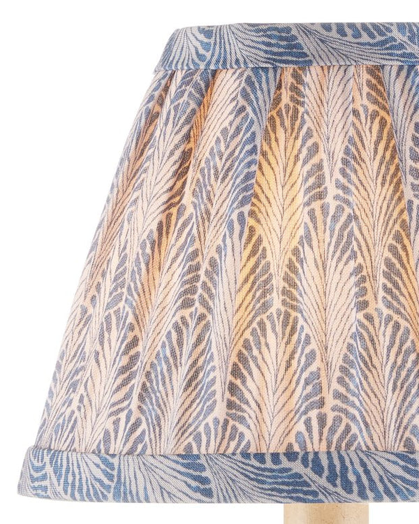 Currey & Company Plume Elegant Tapered Chandelier Shade With Fan-like Pattern By Lacefield Designs For Stunning Décor Blue Cotton 0900-0051-currey-company