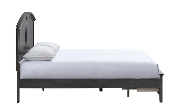 English Elm Hammond King Storage Bed with Panel Headboard Farmhouse Platform Frame Two Drawers Gray B078S00677