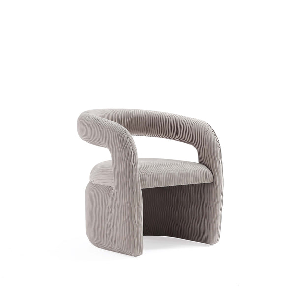 English Elm Corvette Velvet Lounge Chair Dove — Hand-Stitched Off-White Velvet, Kiln-Dried Pine Frame, No Assembly Required B365P397992