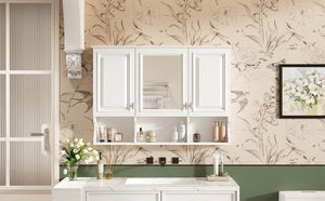 English Elm 3-in-1 Wall Mounted Bathroom Medicine Cabinet with Soft Close Mirror and Towel Bar White N710P358620K
