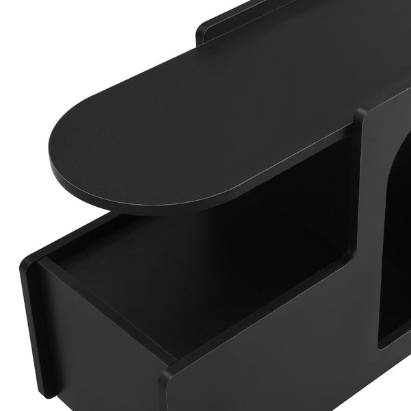 English Elm On-Trend Mobile End Table With Lockable Wheels, Cream Nightstand With Storage For Living Spaces N721P191983B-GIGA