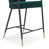 Christopher Knight Home® - Noble House - 26" H Upholstered Counter Stool With Metal Frame (Set Of 2)-Green