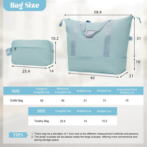 English Elm 6 Piece Hardshell Abs Travel Set with Spinner Wheels Combination Lock and Toiletry Bag Light Blue N732P391465N