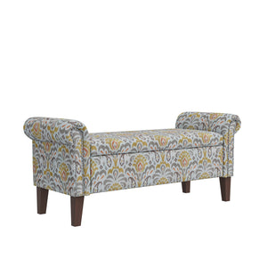 English Elm Conrad Storage Ottoman - Elegant Floral Upholstered Lift-Top With Nail Head Trim For Stylish Organization B127P278181