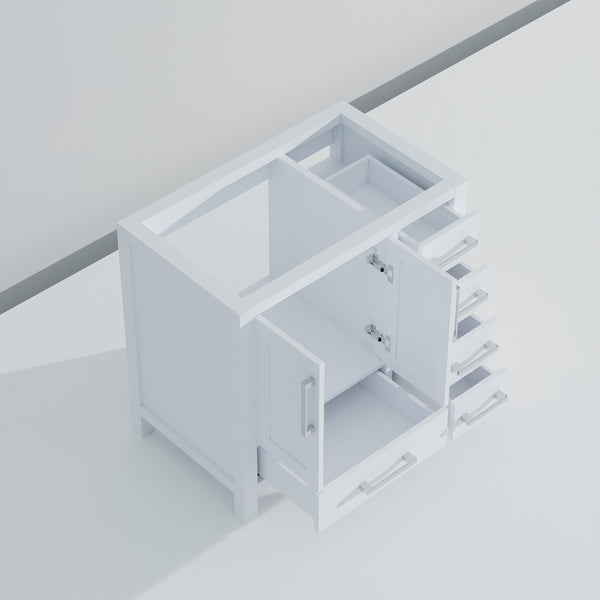 English Elm White Bath Vanity 36" W X 22" D, Elegant Solid Wood Design With Soft-Close Drawers & Quick Install B2731P258804-GIGA