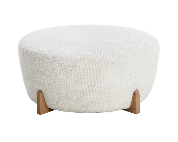 Sunpan CYAN Ottoman - Modern Comfort with Durable Merino Pearl Fabric & Natural Birch Legs for Versatile Use 109904