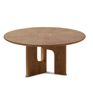 English Elm 31.5 Round Rustic Ash Wood Veneer Coffee Table — 31.5" Space-Saving 80cm Low Profile Table with Stainless Shim Legs W3136P354198