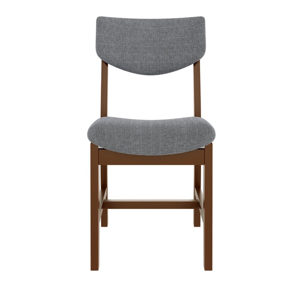 English Elm Rustic Farmhouse Five Piece Dining Set Rubberwood Legs Upholstered Chairs for Kitchen Walnut N752S000089D