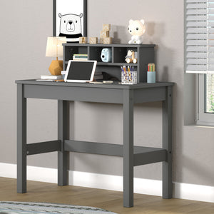 English Elm Logan Gray Finish Writing Desk with Hutch, Cable Management, Ample Storage & Sleek Minimal Design B2726P256270