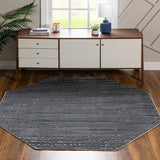 Unique Loom Oasis Calm Machine Made Abstract Rug Gray, Ivory 7' 1" x 7' 1"