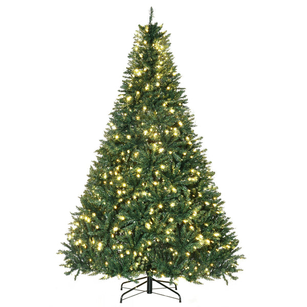 English Elm Homcom 7Ft Pre-Lit Douglas Fir Christmas Tree With 700 Warm White Leds, Realistic Look & Easy Setup W2225P249644