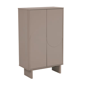 English Elm Ella 32" Accent Cabinet with Soft-Close Doors, Adjustable Shelves, Rounded Edges & Sled Legs Mocha B365S00008