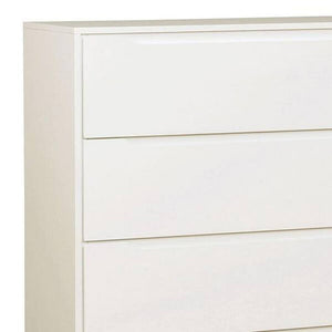English Elm Modern Mid-Century Chest with Tapered Legs and Four Recessed-Handle Drawers, Sleek Storage Appeal White 37 L x 20 W x 44 H B2741P367991