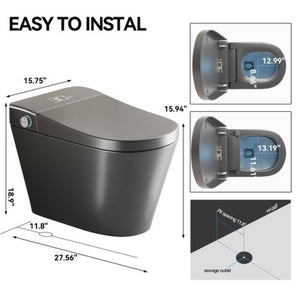 English Elm Unique Intelligent One-piece Toilet with Integrated Bidet Heated Seat and Auto Lid Grey W3133P414566