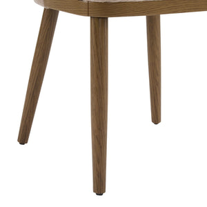 English Elm Dining Chair Set of 2 Mid-century Walnut Wood Frame Upholstered Seat and Back Apricot Cream N771P237036V