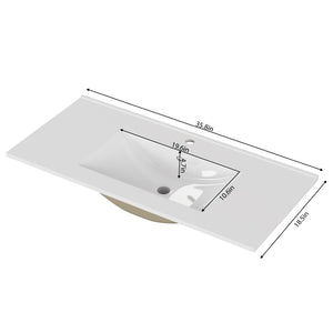 English Elm 36-inch Ceramic Drop-in Bathroom Sink for Vanities with Glazed Minimalist Profile W3151P360953