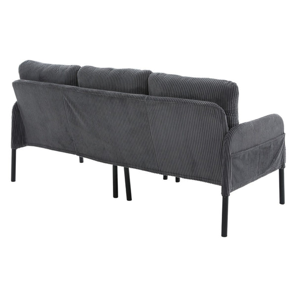 English Elm United We Win Corduroy Loveseat Plush Ergonomic Sofa with Spring Support Metal Legs Carbon Gray W1568P410050