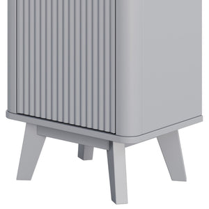 English Elm 68" Tall Fluted Freestanding Storage Cabinet with Drawer and Adjustable Shelf for Bathroom Gray N817P375218G