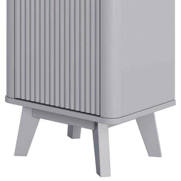 English Elm 68" Tall Fluted Freestanding Storage Cabinet with Drawer and Adjustable Shelf for Bathroom Gray N817P375218G