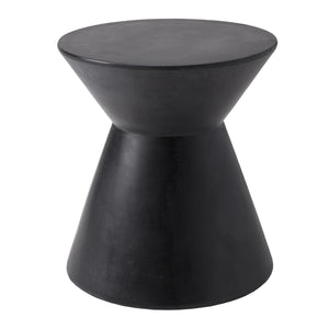 Sunpan Astley Round Concrete End Table – Bold Tapered Design for Indoor & Covered Outdoor Spaces Black