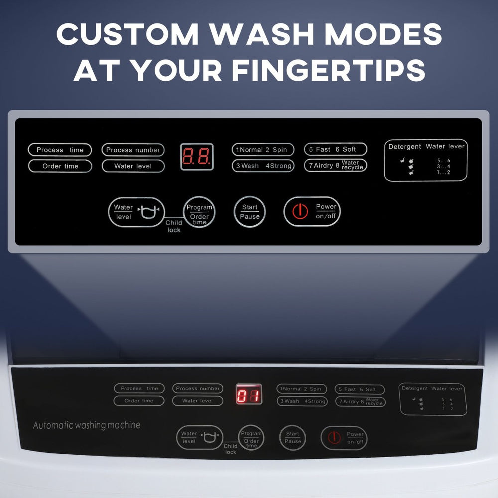 English Elm Compact Automatic Washer with Stainless Steel Tub 8 Programs for Apartments and Rvs T3971P401139
