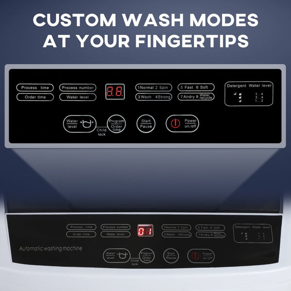 English Elm Compact Automatic Washer with Stainless Steel Tub 8 Programs for Apartments and Rvs T3971P401139