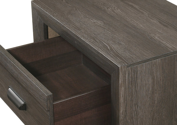 English Elm 1pc Five-Drawer Driftwood Chest with Cup Handles Rustic Wooden Bedroom Storage Tower, 31.1x16.5x47.5" Gray,Grayish Brown 60.5 L x 19 W x 41 H B011P234751