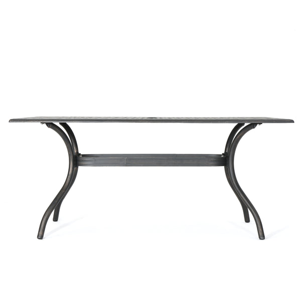 English Elm Christopher Knight Home® - AUSTIN 68" Rectangle Table - Cast Aluminum Copper Patio Dining Table with Weave Top & Flared Legs for Outdoor Entertaining 60097.00SCOP