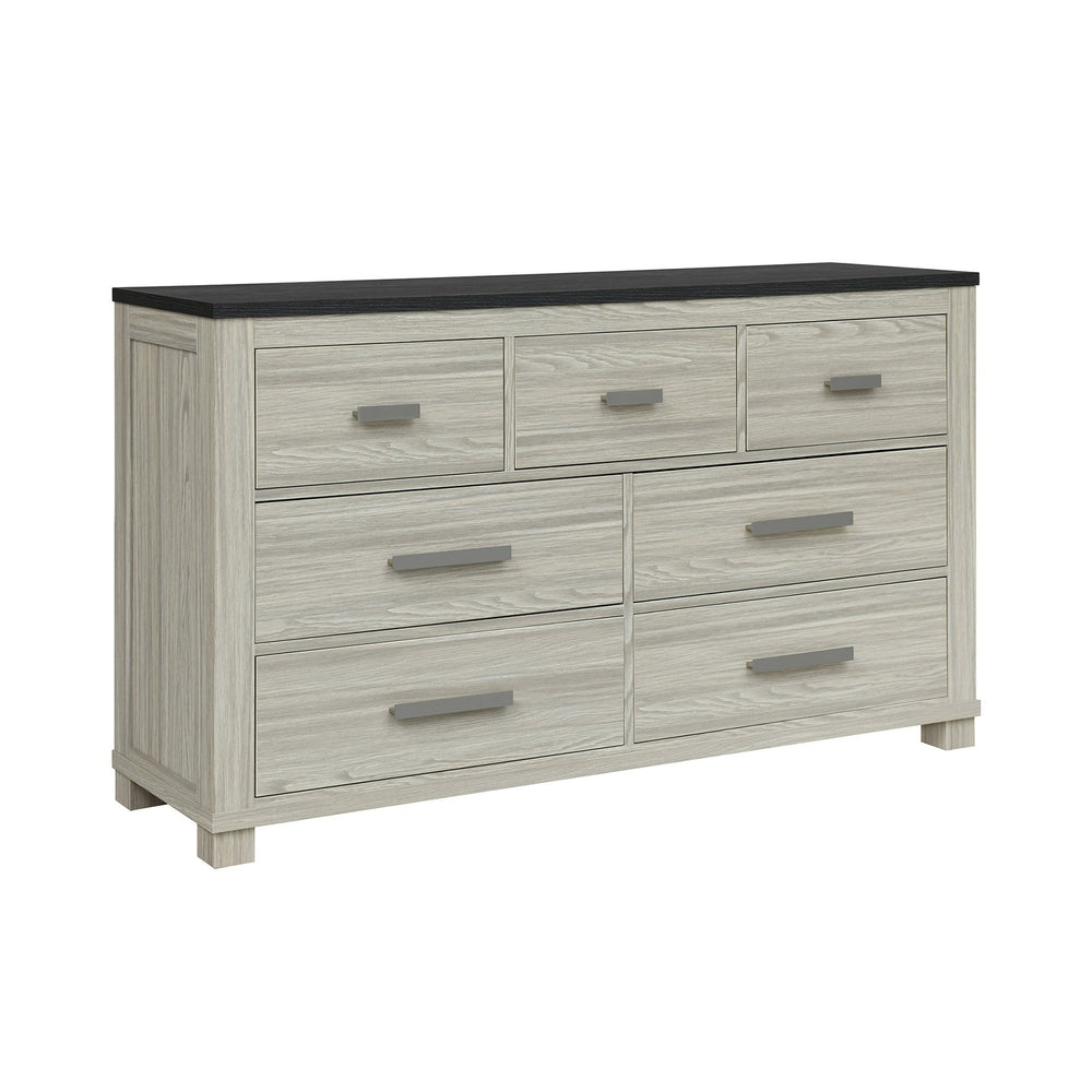English Elm Augusta Solid Wood Full Bed with Lit Panel Headboard, Low Profile Design and Spacious Storage Drawers Brown Queen B201S00397