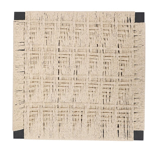 English Elm Set of 2 Woven Bar Stools with Backrest — Paper Rope Cushioned Seats, Metal Frame, Footrest, BlackCreamy White W1757P254843