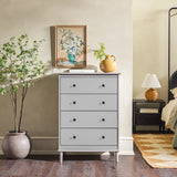 4-Drawer Solid Wood Dresser BR4DDRGY-T Grey BR4DDRGY-T Walker Edison