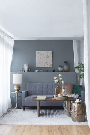 English Elm 23.6x2x23.6" Skalo Shadowbox Wall Art - Beige Linen Spiral Floral Texture, Modern Neutral Decor W2078P313343