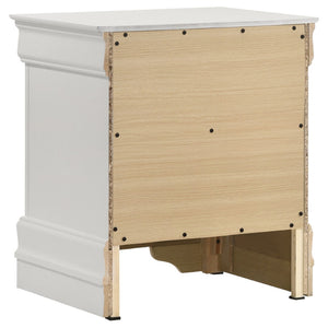 English Elm Mckee Queen Bedroom Set White Panel Bed Dresser Nightstand Mirror Four Piece Suite B062S01793