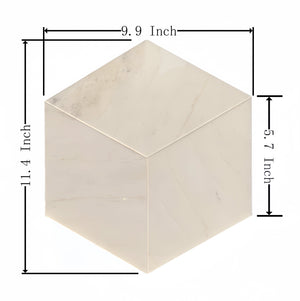 English Elm Hexagon Marble Tile: Snow Mountain White Natural Stone For Luxurious Walls & Floors, 12 Pcs Box W1696P262341