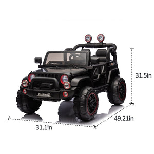 English Elm 24v Kids Electric Ride on Car with Parental Remote Rear Suspension and Bluetooth Audio Black W1578P228743