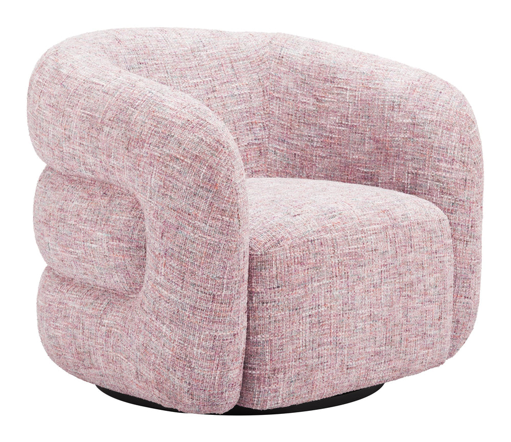Zuo Modern Refine Swivel Chair - Elegant Pink Tweed Design For Hospitality, Durable Fabric & Modern Style Pink 100% Polyester,Plywood,Steel 110846-zuo-modern