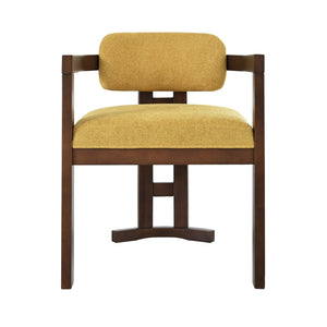 English Elm Christopher Knight Home® - Indoor Upholstered Wood Dining Chair Set of 2 with Durable Rubberwood Frame, Cozy Fabric Upholstery, Timeless Style Walnut,Yellow N768P221635Y