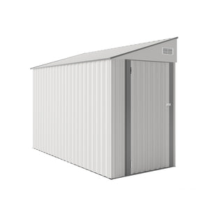 English Elm Campcraft Metal Storage Shed with Sloped Roof Ventilation and Weather Resistant Steel Panels White W1598S00047