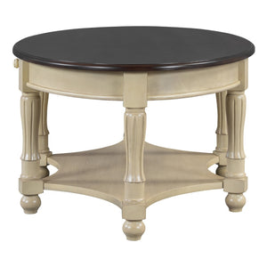 English Elm Vintage Oval Coffee Table With Drawer & Storage Shelf - French Country Charm For Living Rooms N735P277388K-GIGA