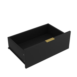 English Elm 8 Drawer Tall Chest Slim Particleboard Build Smooth Gliding Storage for Bedroom Closet Black W409S00027